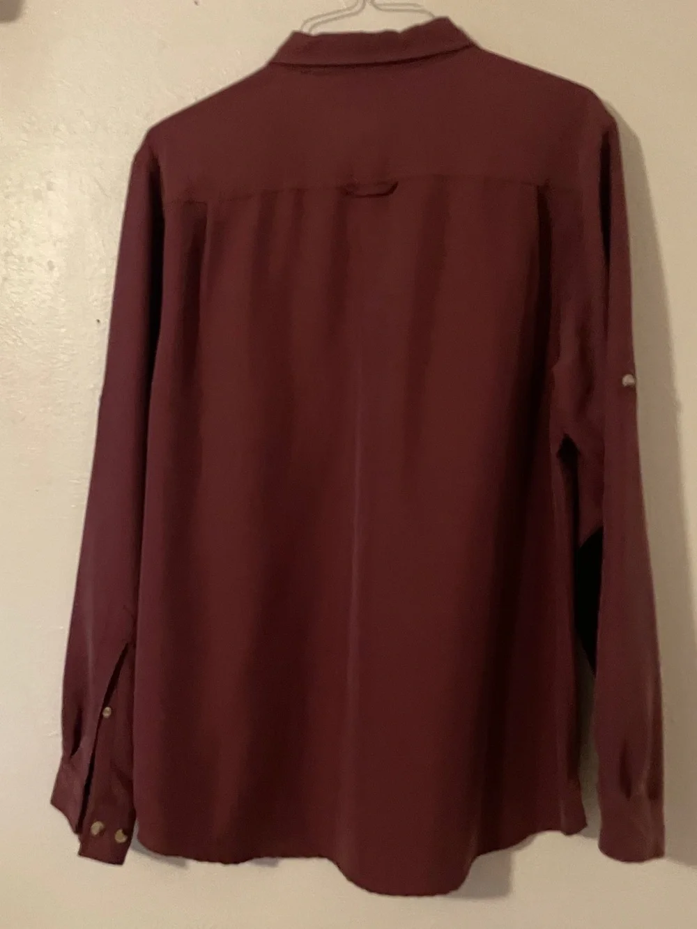 The North Face Syncline Button Up Shirt Burgundy Roll Tab Men’s L